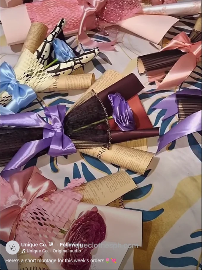 Unique Co bouquet social media post