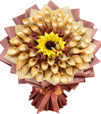 Handcrafted money bouquet by Unique Co