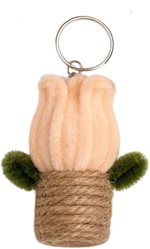 Best-selling beige flower pot miniature floral keychain by Unique Co