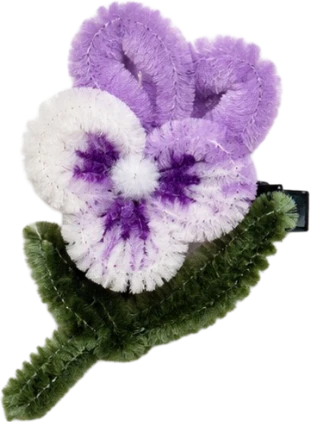 Handmade violet flower hair clip floral hair accessory by Unique Co